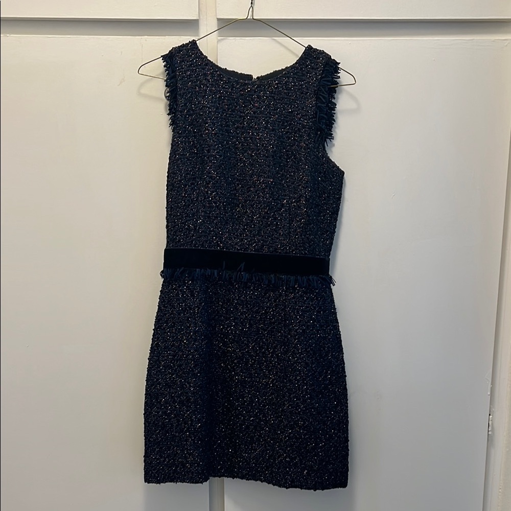 Elegant Navy Tweed Dress